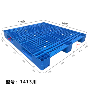 Пластиковый поддон 1400 × 1300 мм — решетчатый настил — 3 полоза — WH-1413(12)